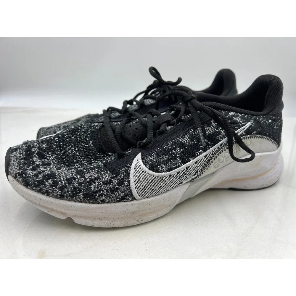 Nike SuperRep Go 3 Next Nature Flyknit Mens 9 Training Shoes Black White DH3394